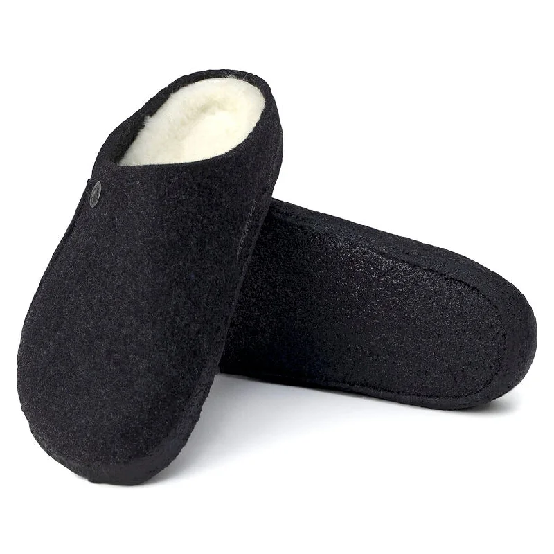 slippers for people who stand all day at work-Birkenstock Zermatt Shearling Slipper Anthracite Men's