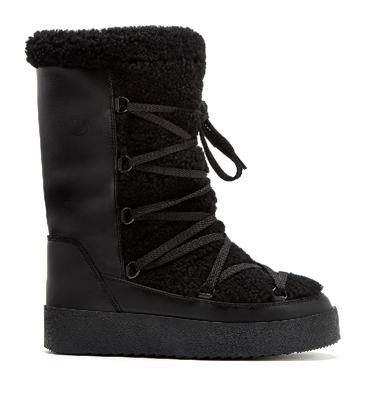 boots for winter protection with cozy lining-EDGAR SHEARLING-LINED LEATHER BOOT