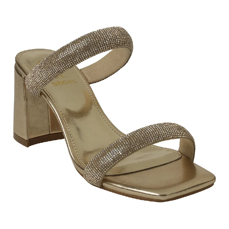 Sandals for women with a gladiator-style design for bold fashion -Luella Gold Embellished Double Band Heeled Sandals