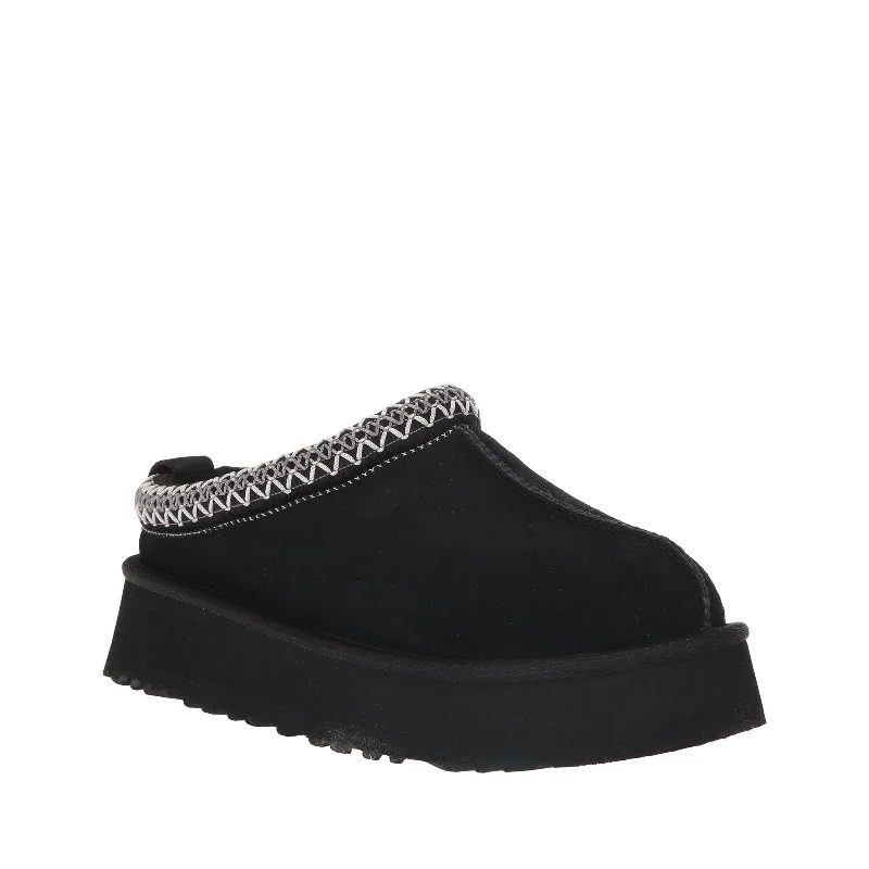 slippers for after a long day-Women's Shoes UGG TAZZ Platform Suede Slippers 1122553 BLACK