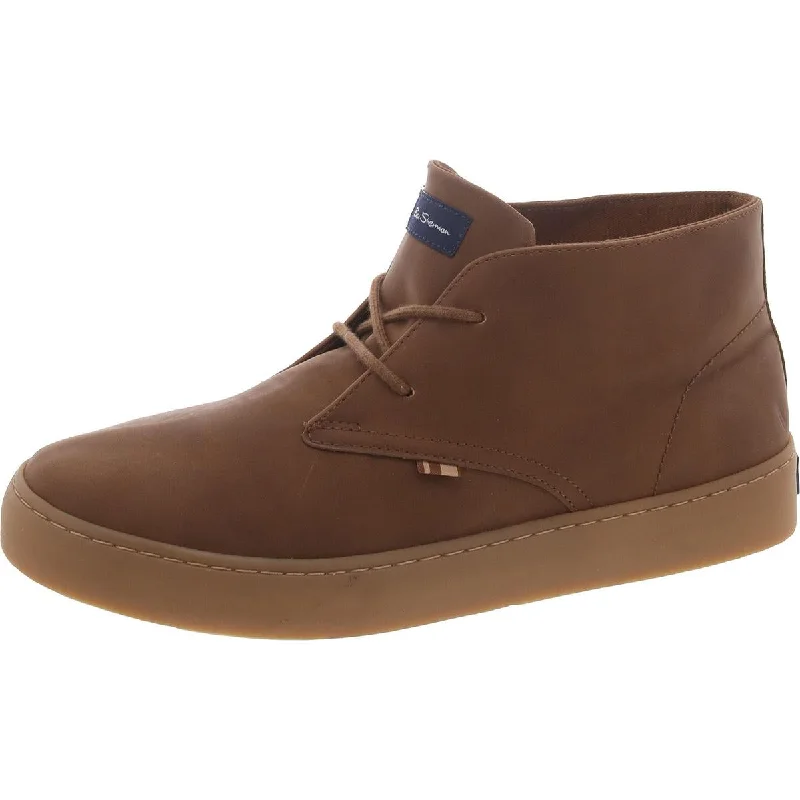 boots with extra comfort and arch support for outdoor wear-Ben Sherman Mens Faux Leather Lace-Up Chukka Boots