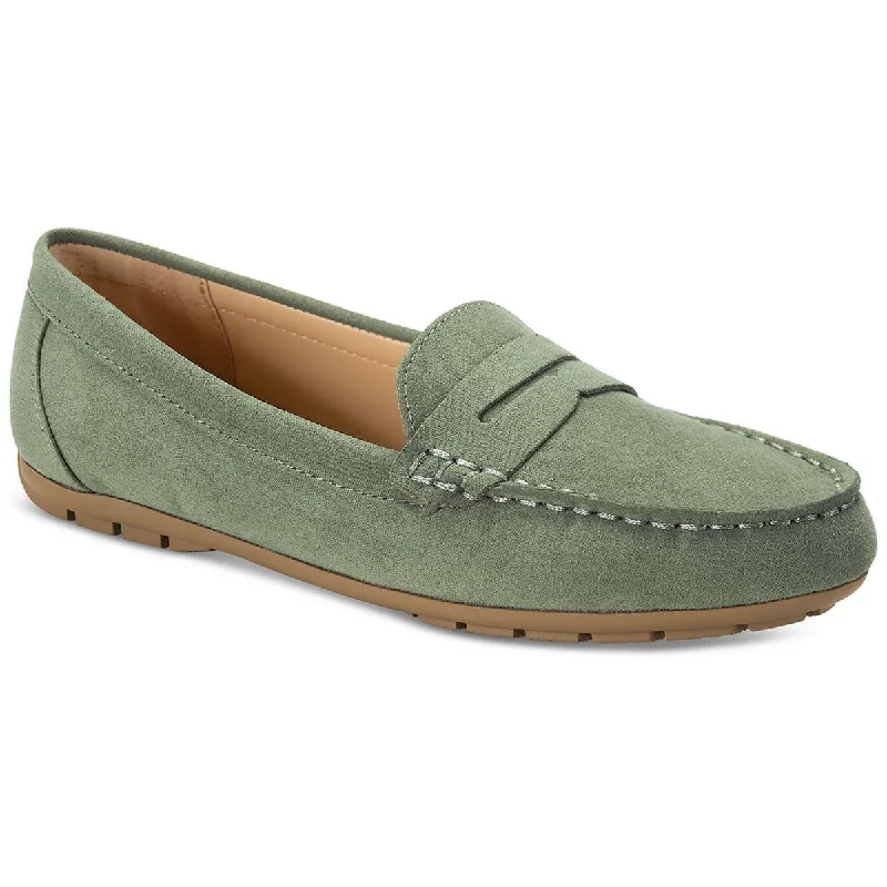 loafers for men with tailored design and comfort -Style & Co. Womens  SERAFINAA Faux Suede Slip on Loafers