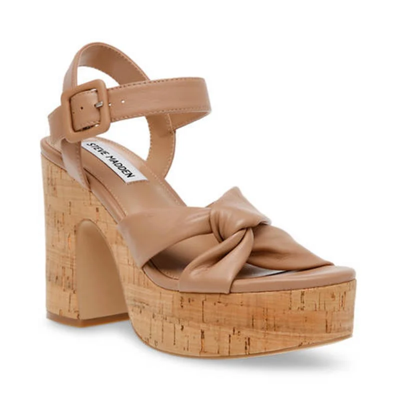 Stylish sandals with metallic straps for a glam look -Steve Madden Womens Cacy Leather Ankle Strap Platform Sandals