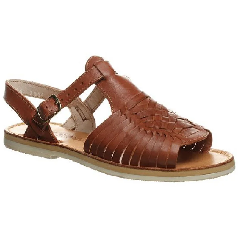 Sandals for women with flexible straps for optimal fit and comfort -Bearpaw Womens Gloria Leather Woven Huarache Sandals