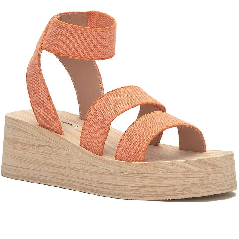 Comfortable sandals for women with elastic straps for flexible wear -Lucky Brand Womens Samella Ankle Strap Wedge Flatform Sandals