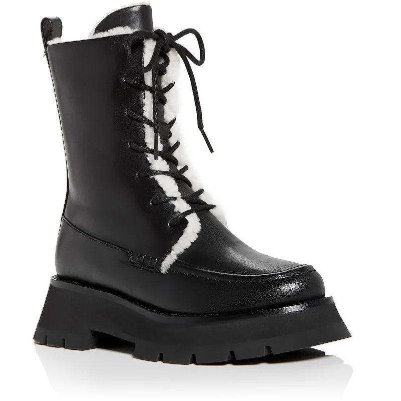 boots for keeping feet dry in heavy snow-3.1 Phillip Lim Womens Kate Faux Leather Warm Mid-Calf Boots