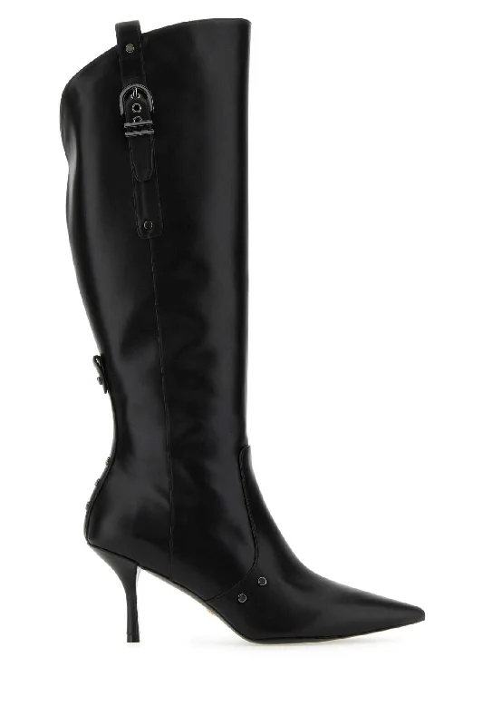 boots for people with foot pain relief-STUART WEITZMAN Maverick 75 Leather Boots