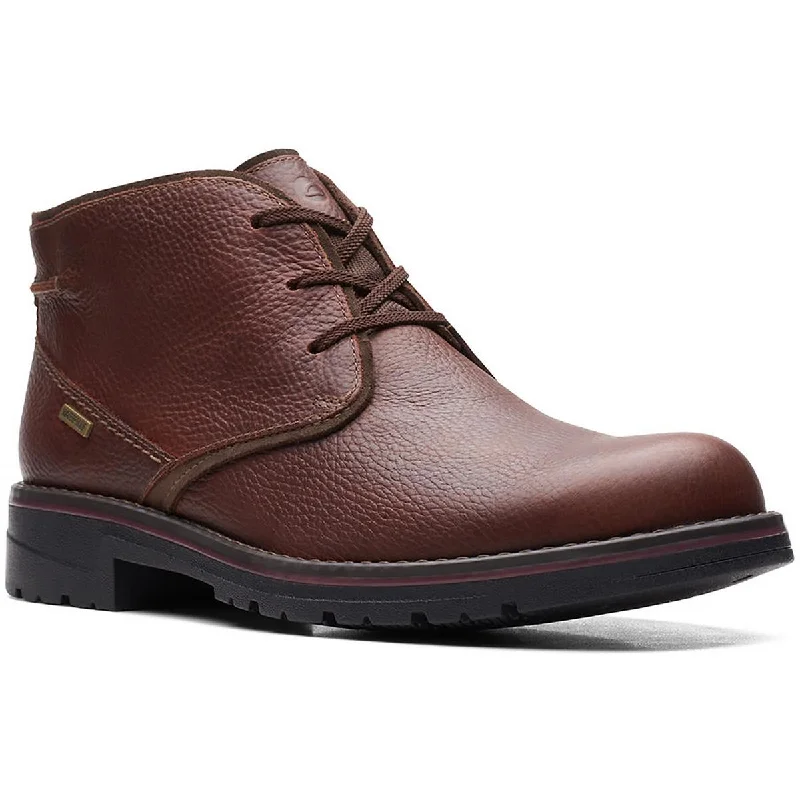 boots for all-day comfort in rugged environments-Clarks Mens Morris Peak Leather Outdoor Hiking Boots