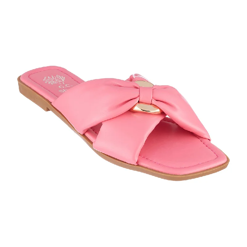 Trendy sandals for women with platform soles for height -Perri Hot Pink Flat Sandals