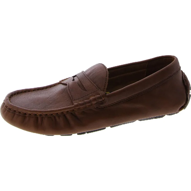 loafers for men with durable material for work -Polo Ralph Lauren Mens ANDERS PENNY Leather Slip on Loafers