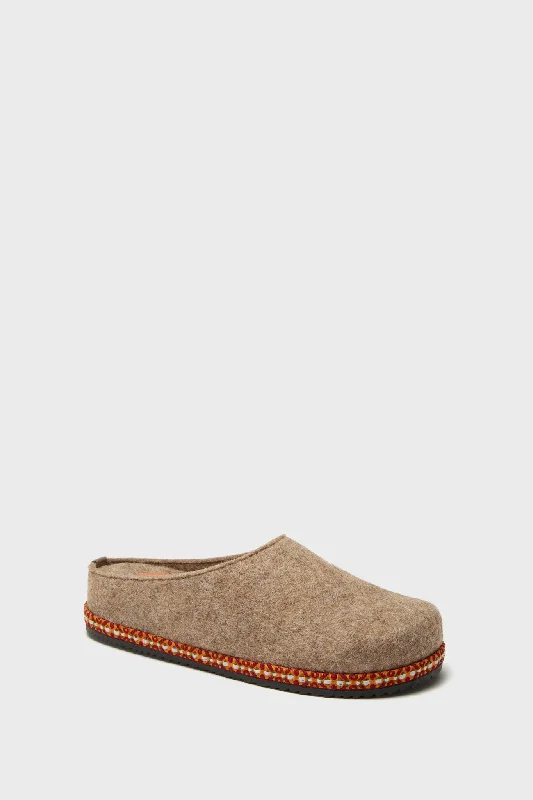 slippers for summer house shoes-Taupe Sami Felt Slippers