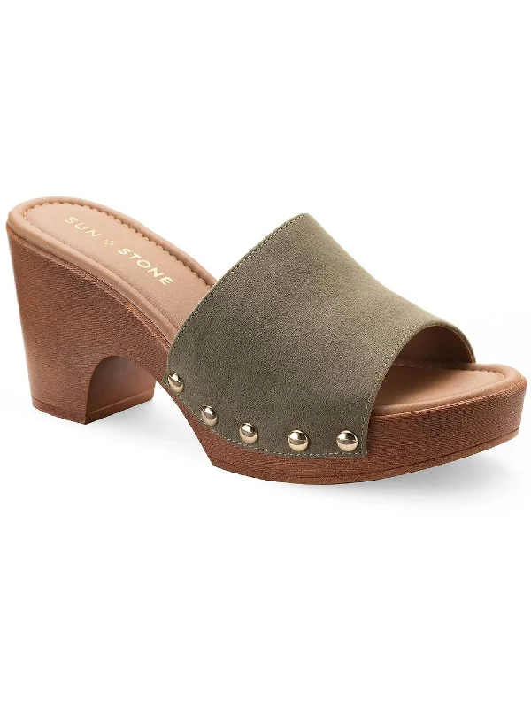 slippers for extra protection from cold floors-Alinaf Womens Faux Suede Studded Clogs