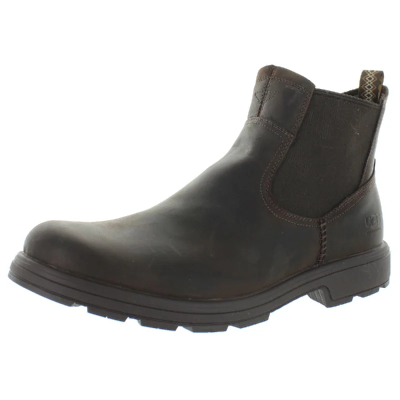 boots for cozy indoor and outdoor use-Ugg Mens Biltmore  Leather Pull On Chelsea Boots