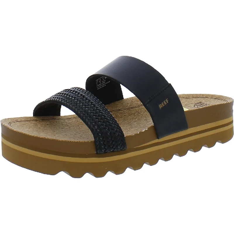 Comfortable flip-flops sandals for the beach -Reef Womens Cushion Vista Hi Padded Insole Slide Sandals