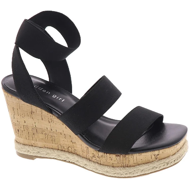 Trendy sandals with animal print designs for a unique touch -Steve Madden Womens Marandaa Ankle Strap Heels Wedge Sandals