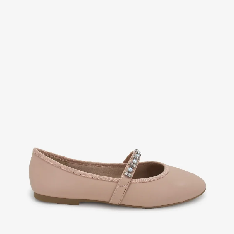 Flats shoes with adjustable ankle straps for a secure fit -BLESSING BLUSH