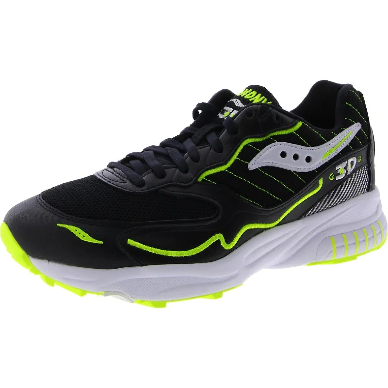 running shoes with anti-slip sole -Saucony Mens 3D Grid Hurricane Leather Workout Running & Training Shoes