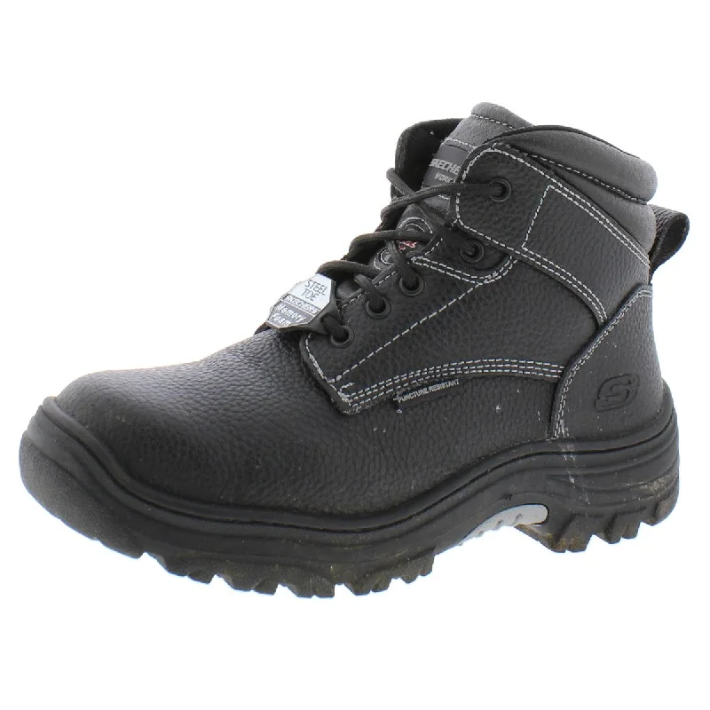 boots with stylish, practical features for snow and ice-Skechers Mens Burgin-Tarlac Leather Puncture Resistant Work & Safety Boots