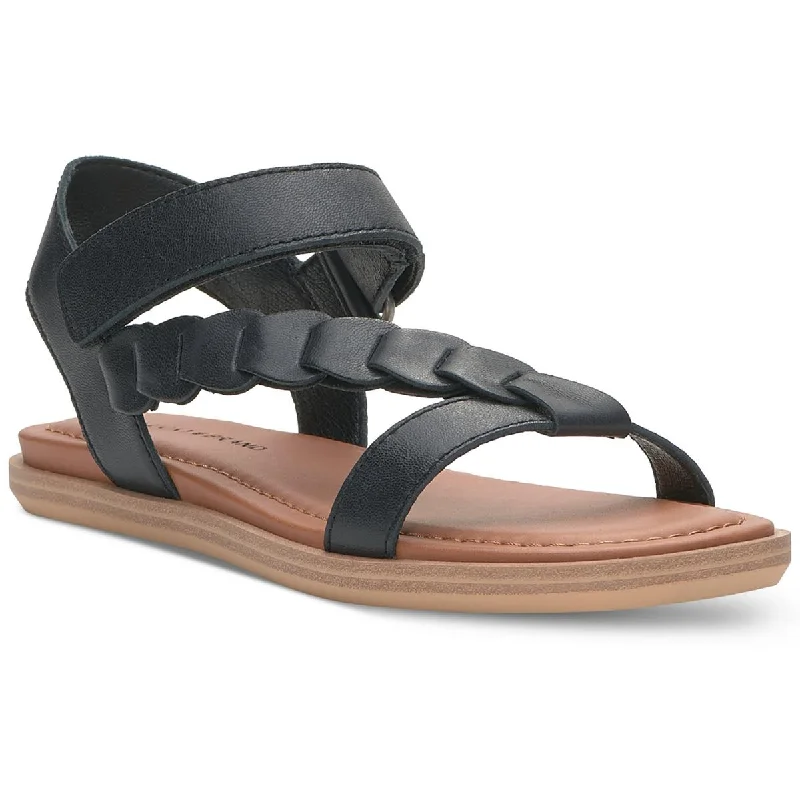 Comfortable sandals for long walks with supportive soles and straps -Lucky Brand Womens Natany Leather Ankle Strap Slingback Sandals