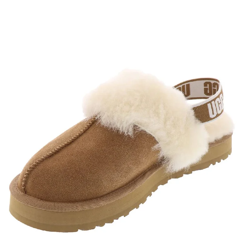 soft slippers for men-UGG Unisex-Child Funkette Slipper, Chestnut