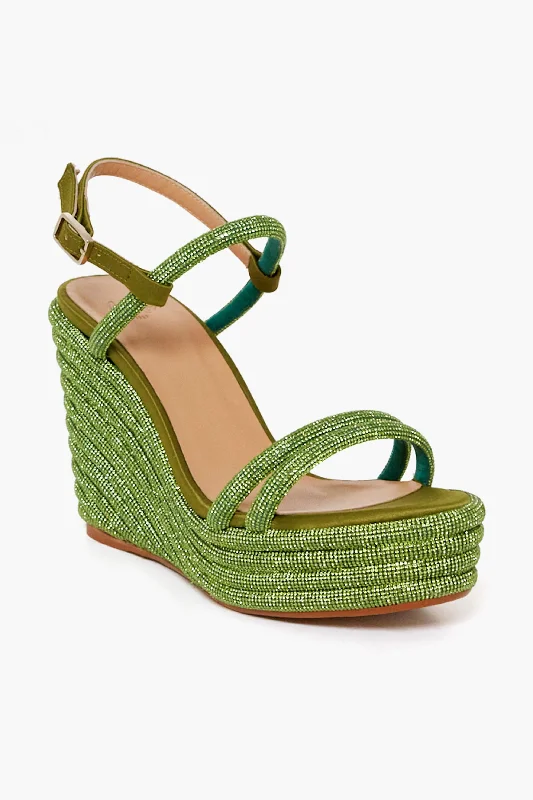 Sandals for women with chic bow details for a fun, fashionable look -Fantasia Verde Jocana Wedge Sandals