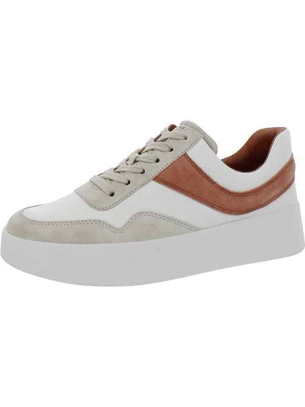 Warren Court Womens Faux Leather Mixed Media Casual and Fashion Sneakers