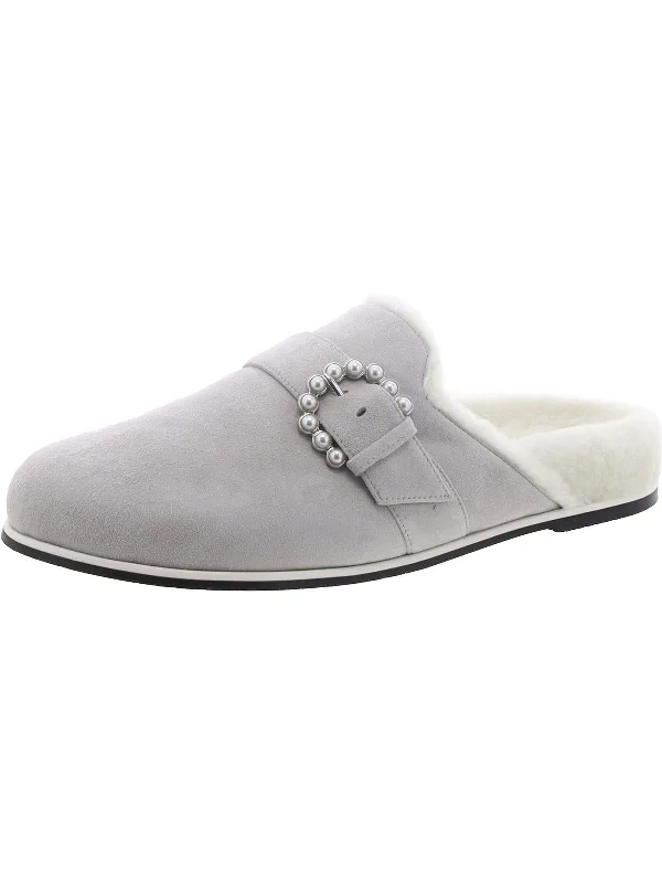 slippers for cold-weather wear indoors-Piper Chill Womens Suede Shearling Mules