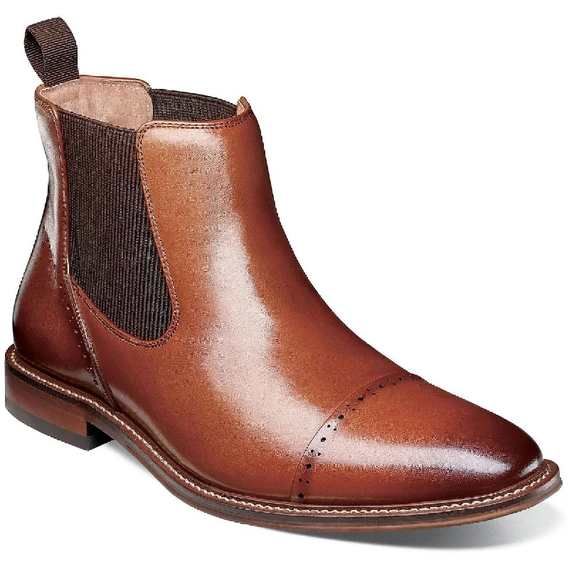 boots for stylish and practical winter fashion-Stacy Adams Mens Maury Leather Toe Cap Chelsea Boots