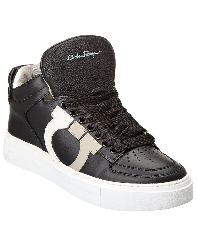 Ferragamo Marvelous Leather High-Top Sneaker